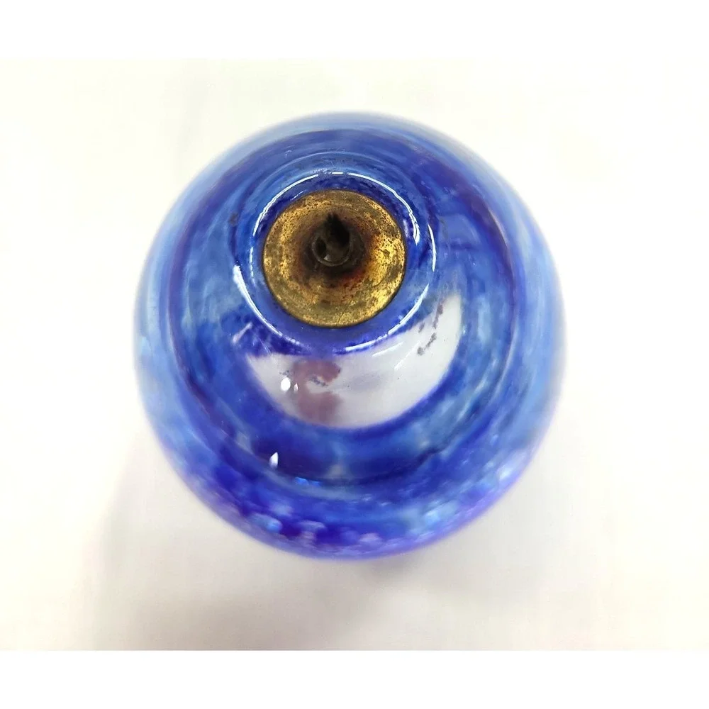 Cobalt Blue Controlled Bubble Egg Globe Oil‎ Candle Lamp Handmade Boho Hippie